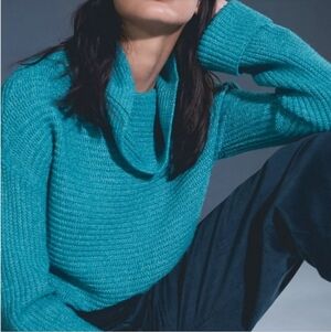 Pilcro Cowl Neck Teal Women's Sweater Sz Large Petite